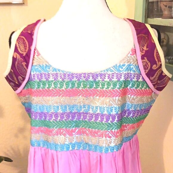 Passion Colorful Metallic Sleeveless Dress Festival. Metallic. - Picture 6 of 11